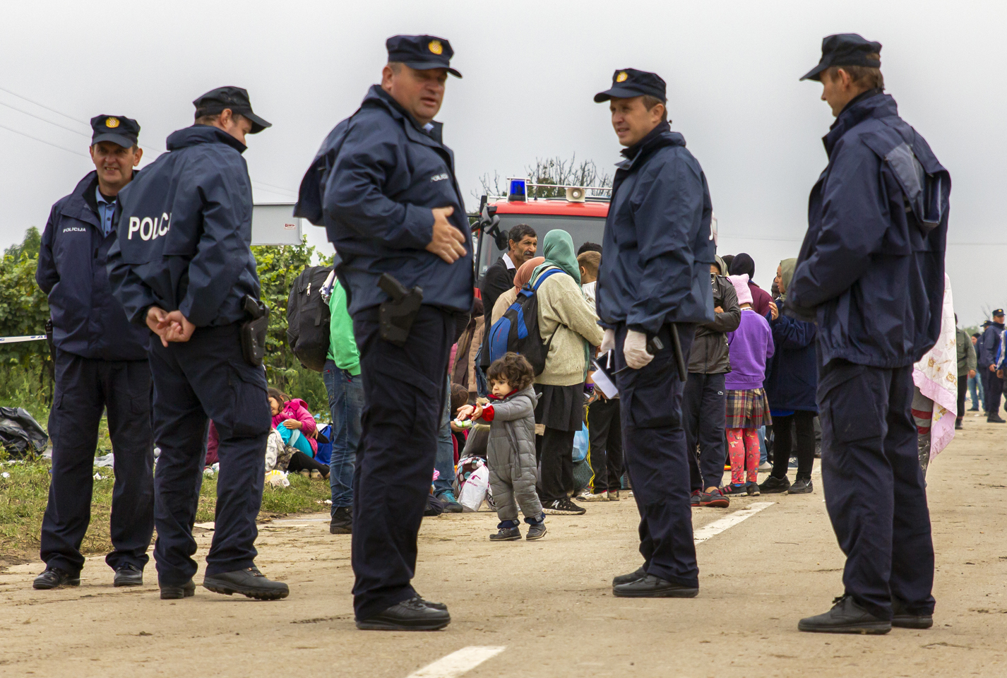 Policia a la frontera amb Croàcia